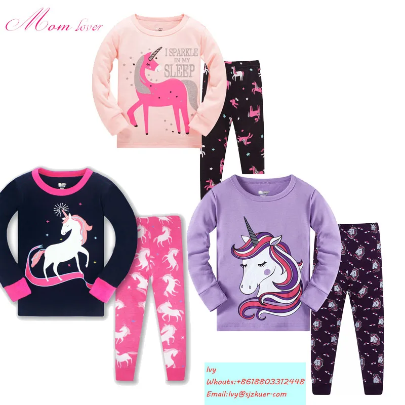 

Custom Children long sleeve pants pijamas set Casual baby pyjamas kids sleepwear girl pajama dress organic cotton kids pajamas