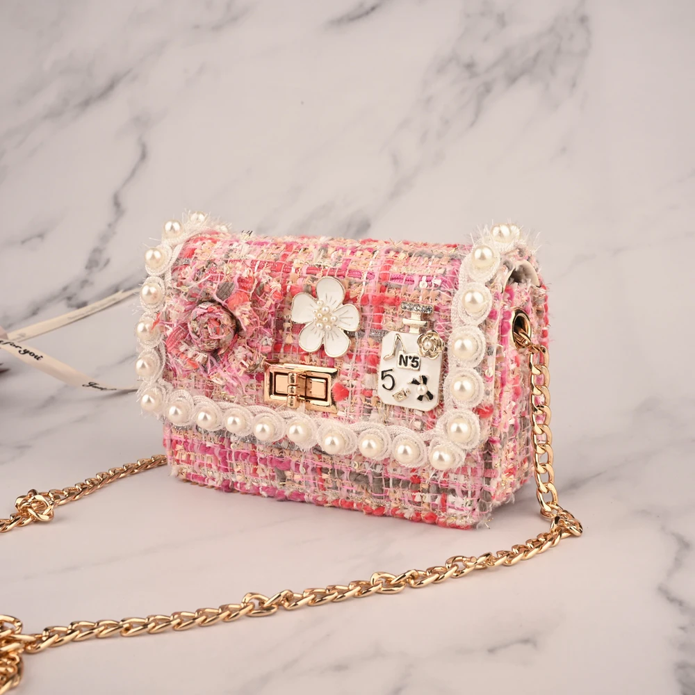

Wholesale Flowers Accessories Designer Messenger Cute Girls Shoulder High Quality Female Bags Handbag, Various colors