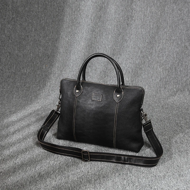 

Man Slim Customizable Briefcase Bags Learher Vintage Briefcase, Black, brown, coffee