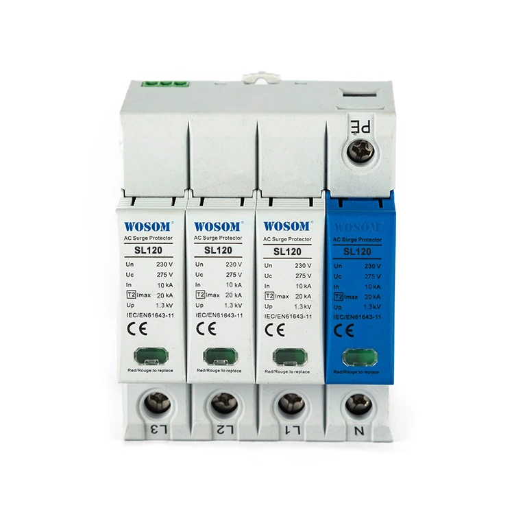 
Certificate CE In 20kA 275v 4p electrical voltage DC surge protector device 