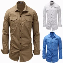 pantalon caqui hombre con camisa