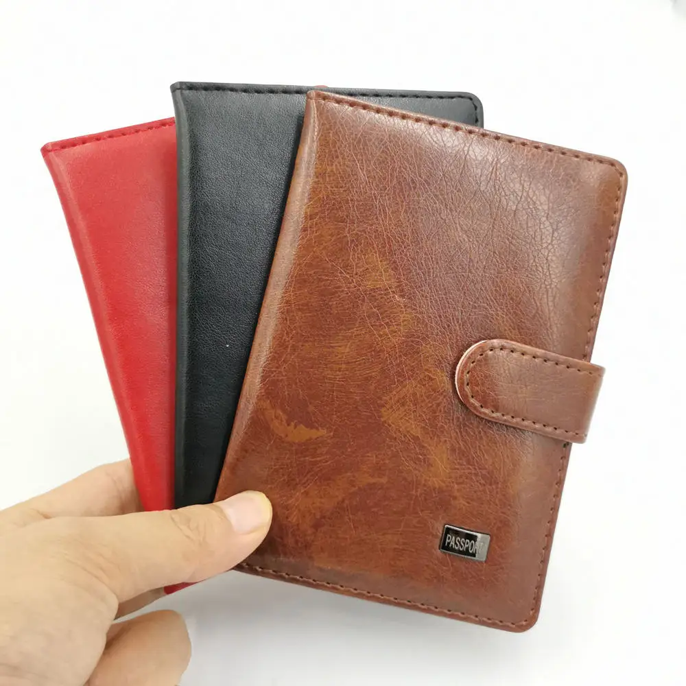 

Wholesale pu leather cover card holder plus travel passport holder wallet for 4*3 inch certificate record card, 3 color or custom more color