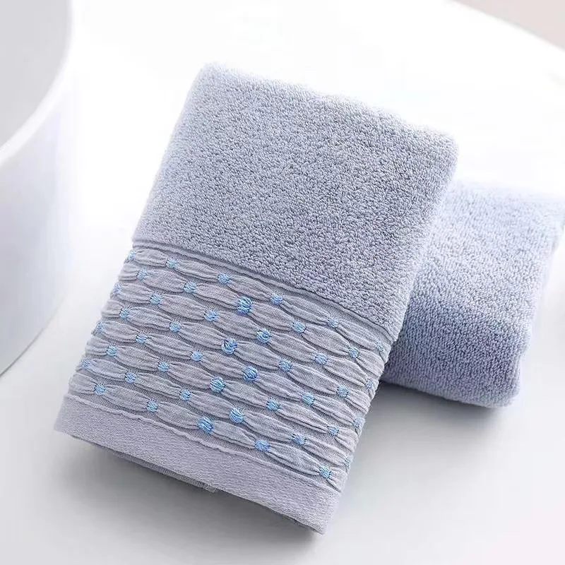 
China wholesale dot cotton home bath towel face towel 34x75,110g 