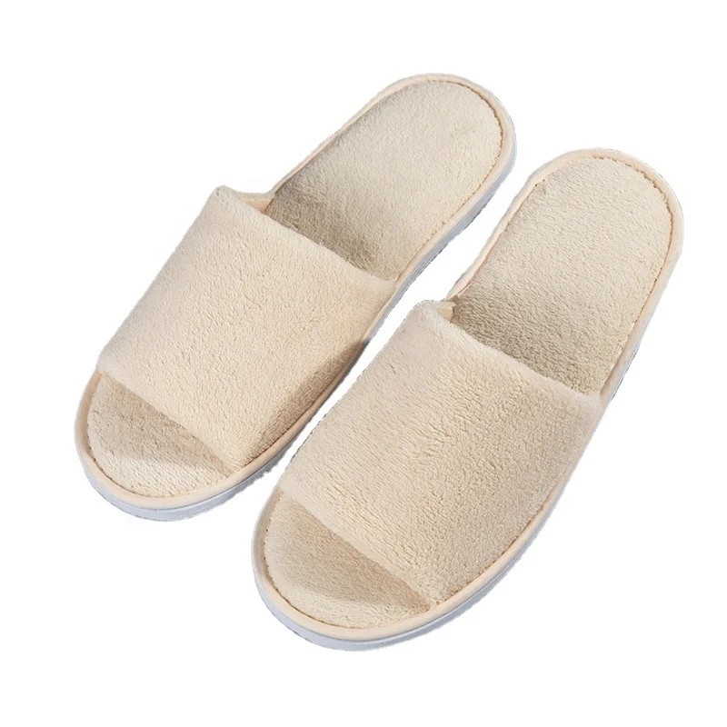 

High-quality coral fleece thickened upscale hotel spa disposable slippers for women spot wholesale quick-delivery hotel slippers