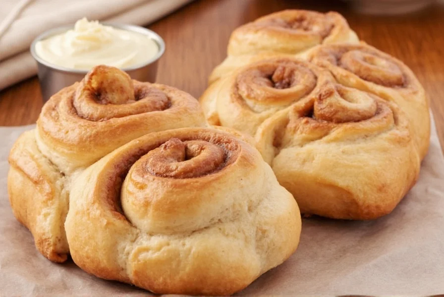Professional baker rolling out cinnamon roll dough with generous cinnamon-sugar filling on clean marble surface