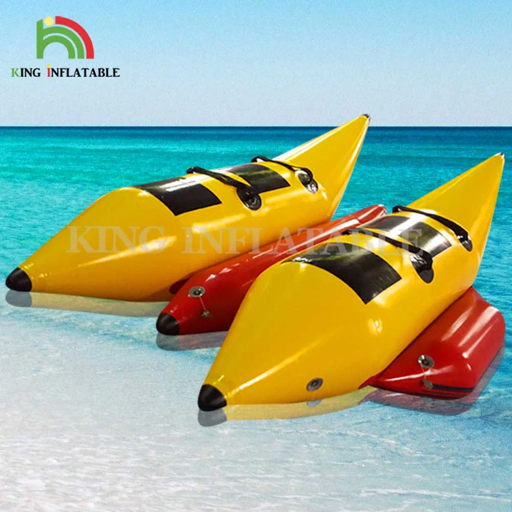Double Tube Banana Boat Commercial Rental 4 Person Ride Inflatable Water Banana Boats for Adults