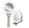 Round sharp Foldable Led Hand held cosmetic mirror girls daily makeup tools