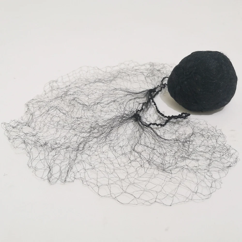 

Leeons Disposable Black Big Net Nylon Hair Net Invisible Soft Elastic Lines Hairnets For Packing Wigs, Black etc.