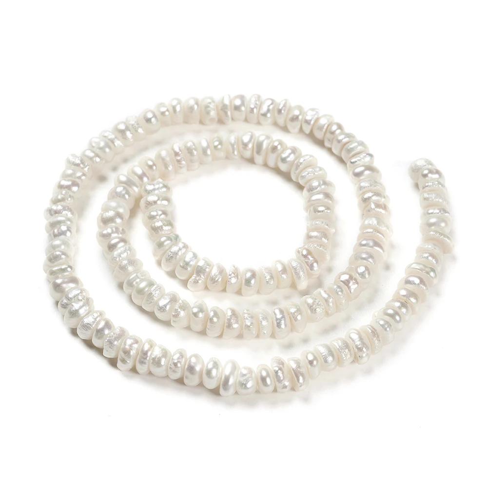 

Pandahall Flat Round Antique White Natural Cultured Freshwater Pearl Beads Strands