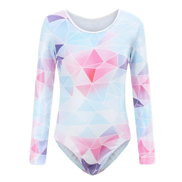 

GL00051 Wholesale Price Team School Training Gym Girl Long Sleeves Girls Gymnastic Dance Leotards, As picture