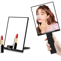 

135MM*175MM 180G Square Hand Held Plastic Single Side Frame folding Foldable handle custom Cosmetic compact sublimation Mirror