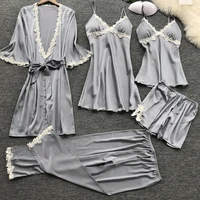 

Free shipping Summer Sexy Pajamas Five Pieces A Set With Gathering Type Chest Padded For Ladies