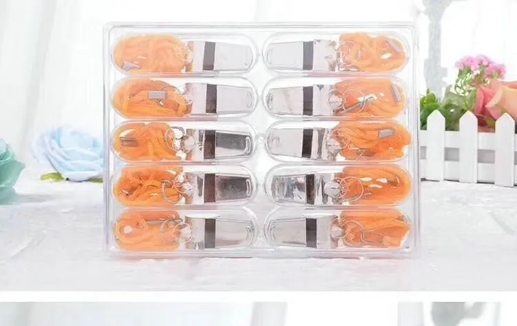 
Promotional metal loud police referee sports whistle lanyards 