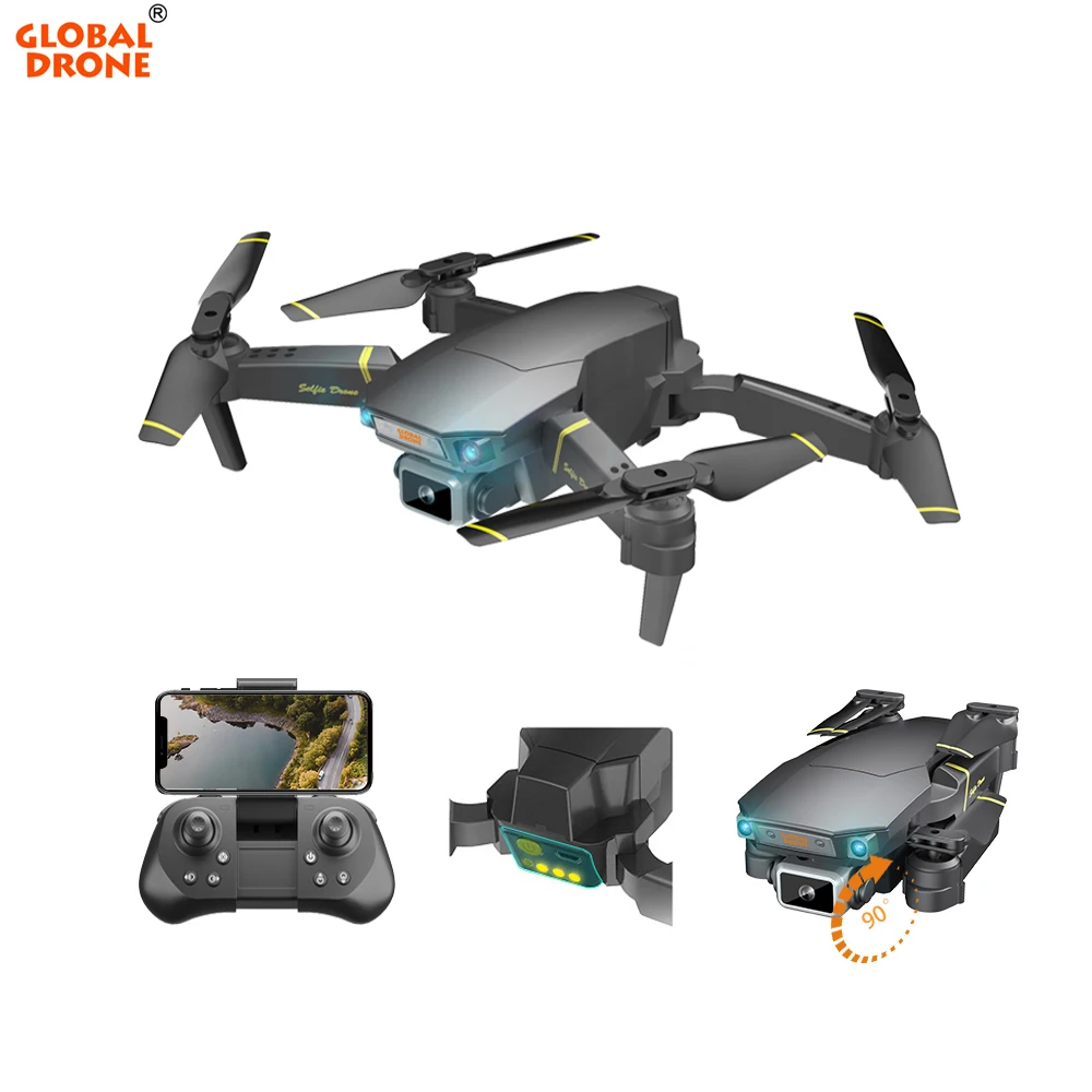 

Foldable RC Quadrocopter Mini Drone Global Drone GD89 Max 2.4G WiFI FPV Drone 4k Camera with Long Flight Distance vs Mavic Pro 2, Black