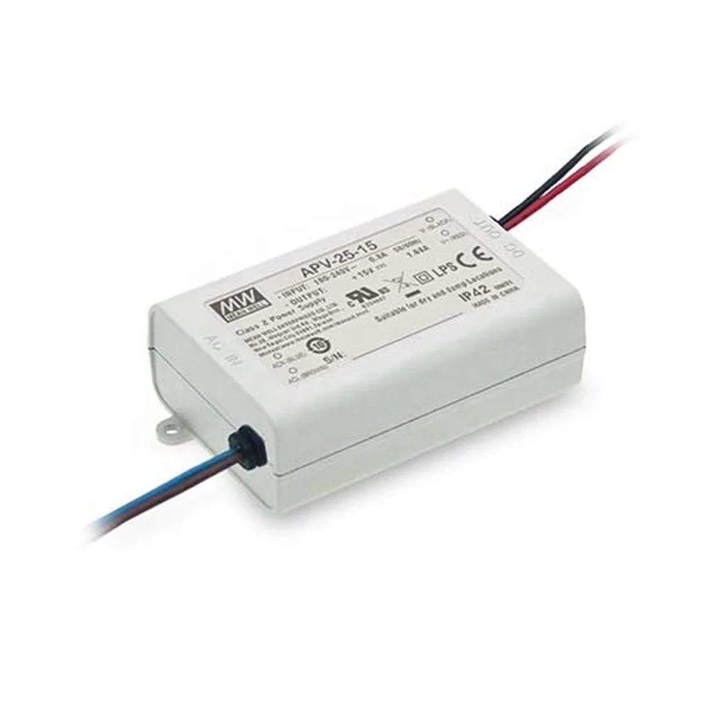 APV-25 series 25W 5V 12V 15V 24V 36V IP42 AC-DC PSU LED DRIVER LOW COST SMPS SWITCHING POWER SUPPLY