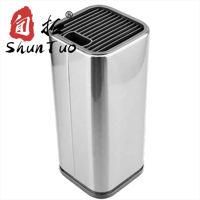 

Fashion Stainless Steel universal japanese knife set Storage Standing block holder with Slots for Scissors