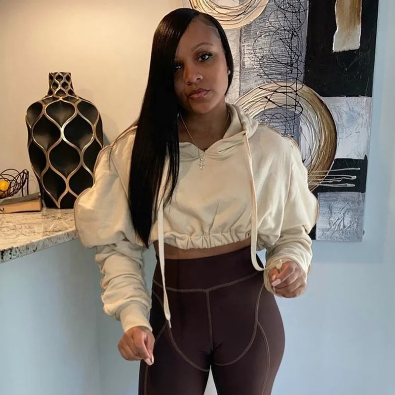 

TR053 New Arrivals Wholesale Clothes Drawstring Crop Top Sweatshirts Fashion Womens Hoodies, Choose