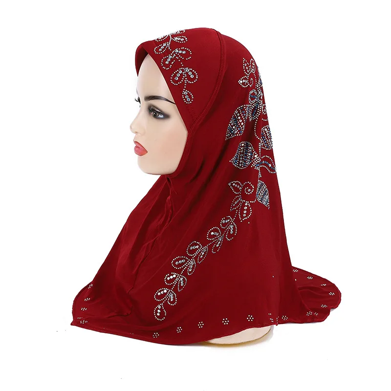 

Shimmer Diamond Muslim Ladies Ninja Instant Hijab Arabia Fashion Tudung Unerscarf Cover Neck Hijab Cap In Stock