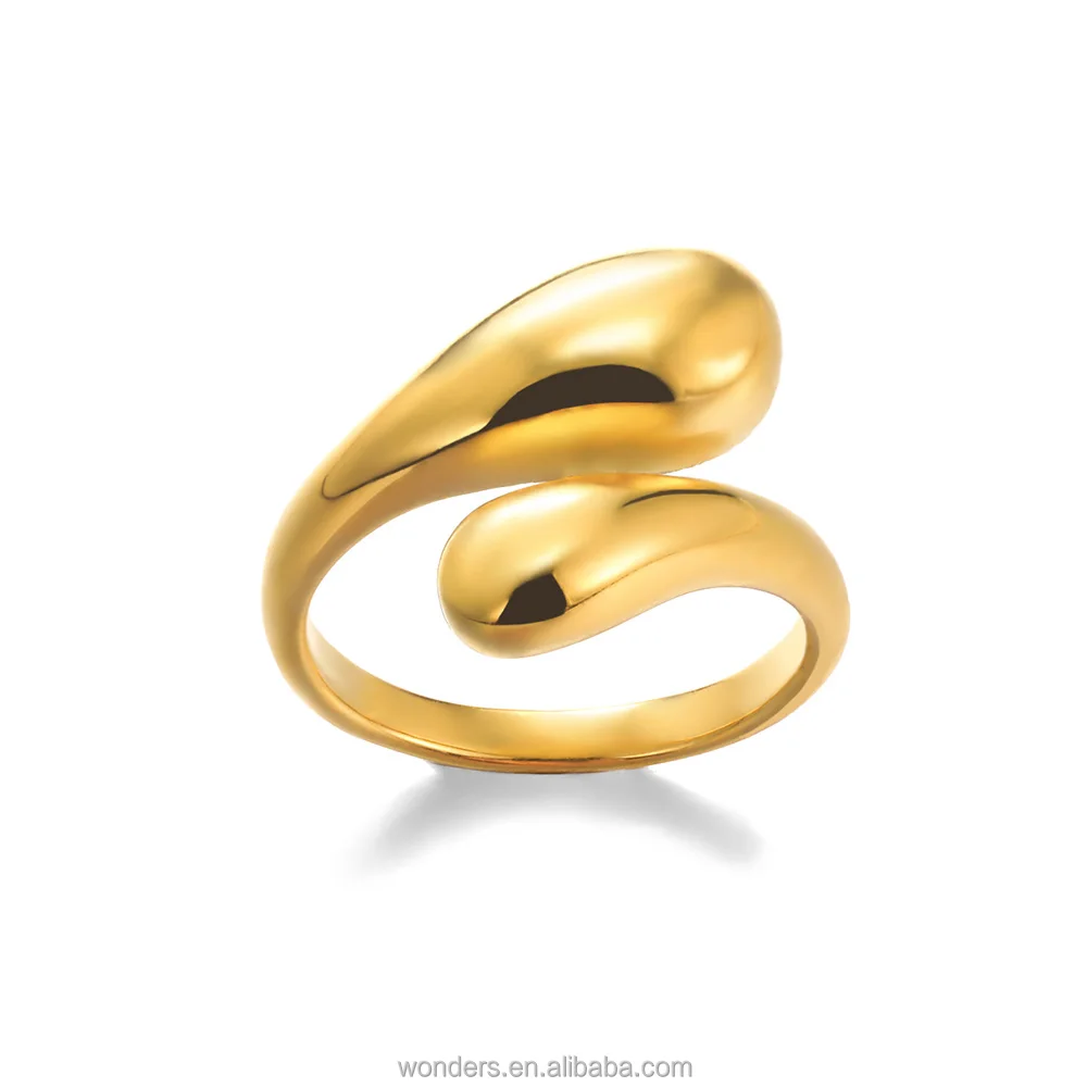 

Boho Croissant Stainless Steel Ring Gold Women Band Rings Women 2023 Bijoux