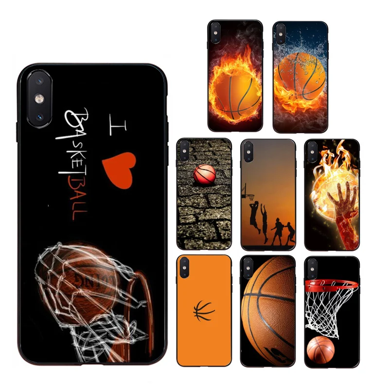 Basketball style soft silicone TPU phone case for iphone6/6s/7/8/7plus/8plus/X/XS/XMAX/11/11PRO