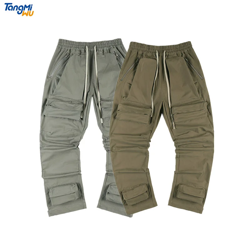 

TMW wholesale loose drawstring outdoor men's stacked pants monos de hombre blank straight leg men cargo jogging pants