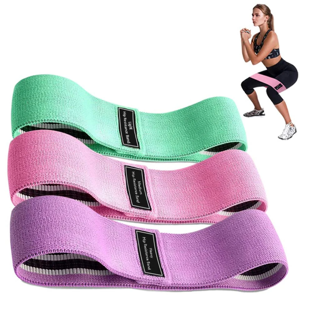 

Resistance Bands for Legs and Butt, Non Slip Elastic Booty Bands, 3 Levels Exercise Bands Set for Women and Men, Standard color or custom color