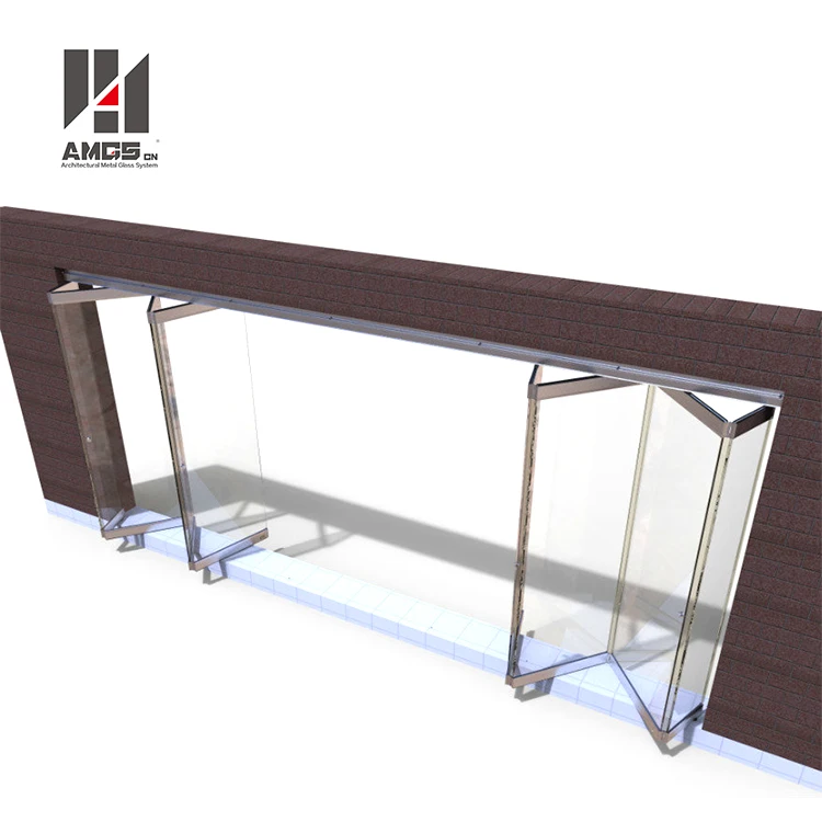 
Modern Interior Or Exterior s Bi Design Gate, Save Space Partition Frosted Frameless Tempered Glass Slid Ing Folding Door 