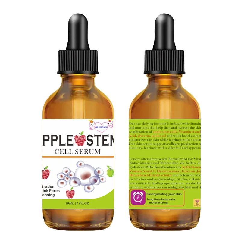 

Qlzhanfu Hot Selling Top Apple Stem Cell Serum anti-wrinkle whitening 30ml organic repair skin care face serum Private Label