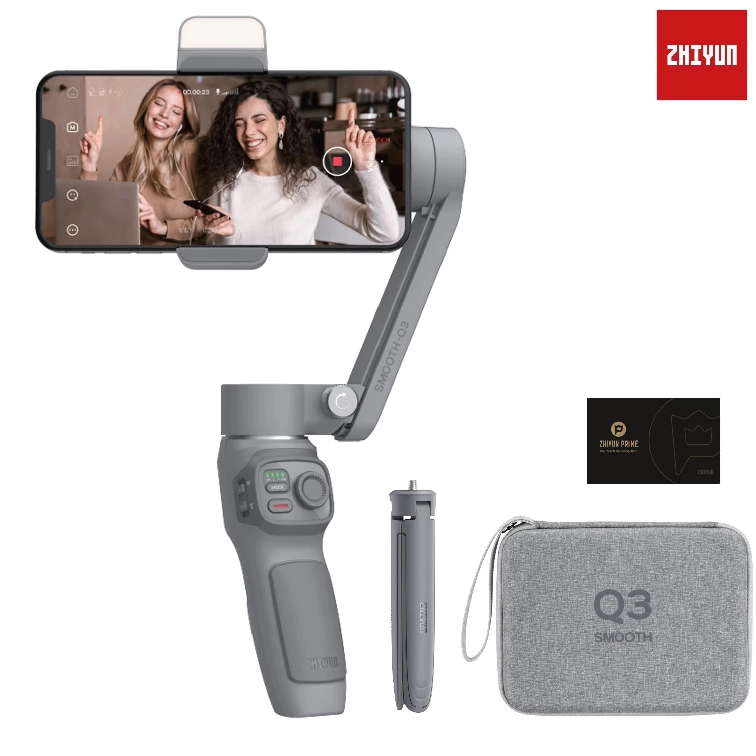 

ZHIYUN Official SMOOTH Q3 Smartphones Gimbal 3-Axis Flexible Phone Handheld Stabilizer with Fill Light for iPhone Xiaomi Samsung
