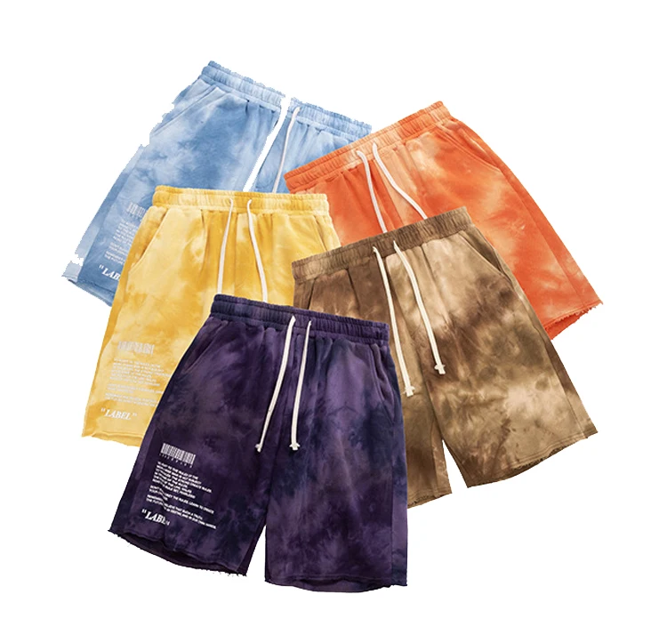 

Custom fashion cotton Mens casual Shorts loose tie dye sports men shorts, Custom color