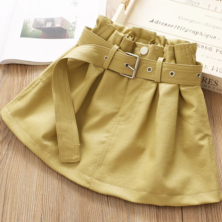 

leather skirt for girl's clothing baby skirt faux leather pu kids clothing autumn fall clothes wholesale children 95016536