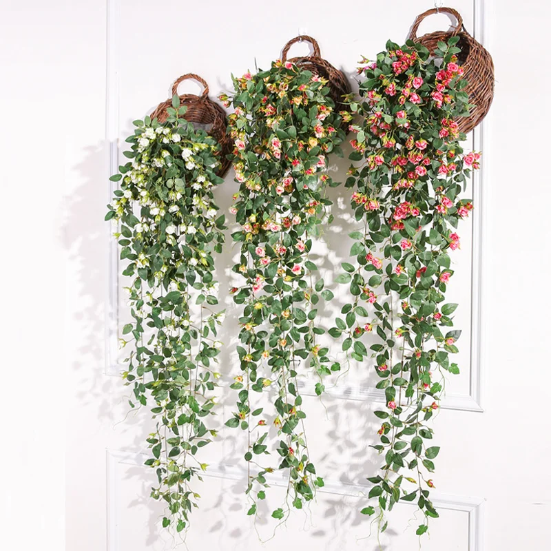 

Artificial rose flower hanging balcony decoration vine living room wall plastic ceiling plants