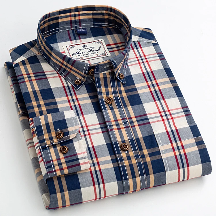 

China Supplier Custom High Quality Vintage Mens 100% Cotton Oversized Plaid Check Flannel Full Sleeve Shirts