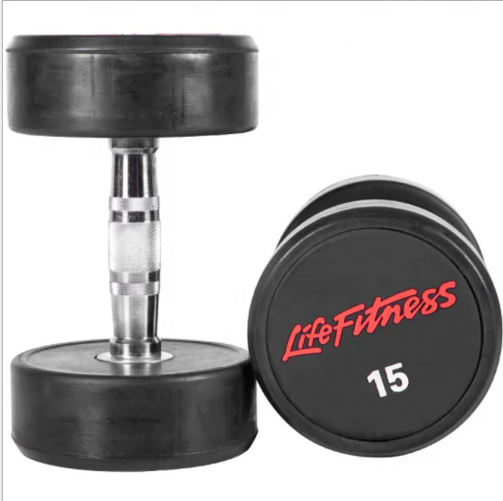

Commercial Dumbell Weights Set Gym Equipment Fitness Black PU Round Dumbbell