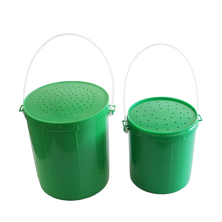 

New Arrive portable Bait Bucket fresh-keeping live bait plastic fishing tackle box earthworm bucket, Green