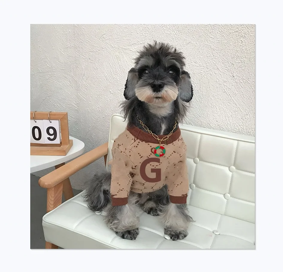 

Pet Clothes Luxury Cool Style Logo Designer Warm G Dog Sweater Brand