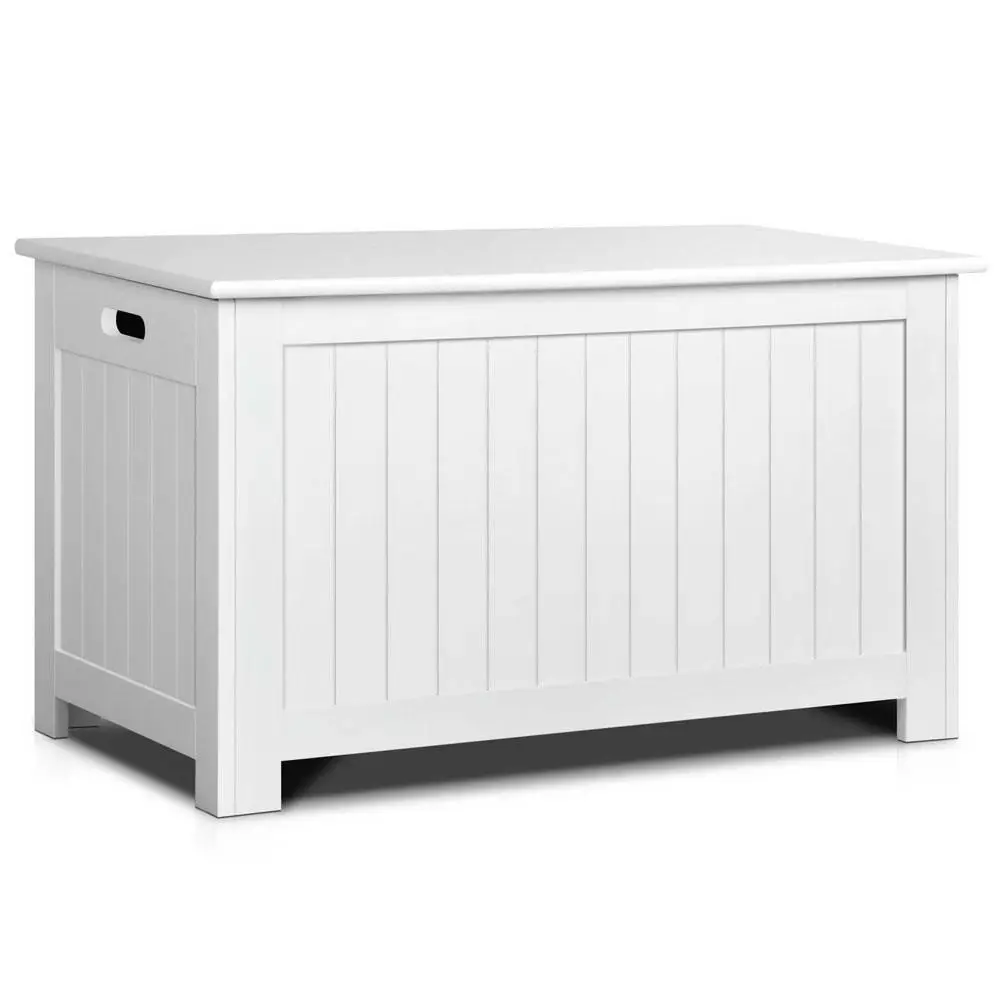 white wooden toy box chest