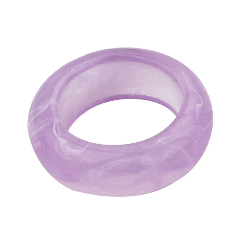 

Simple Personality Transparent Colored Resin Finger Band Ring Women Resin Band Ring