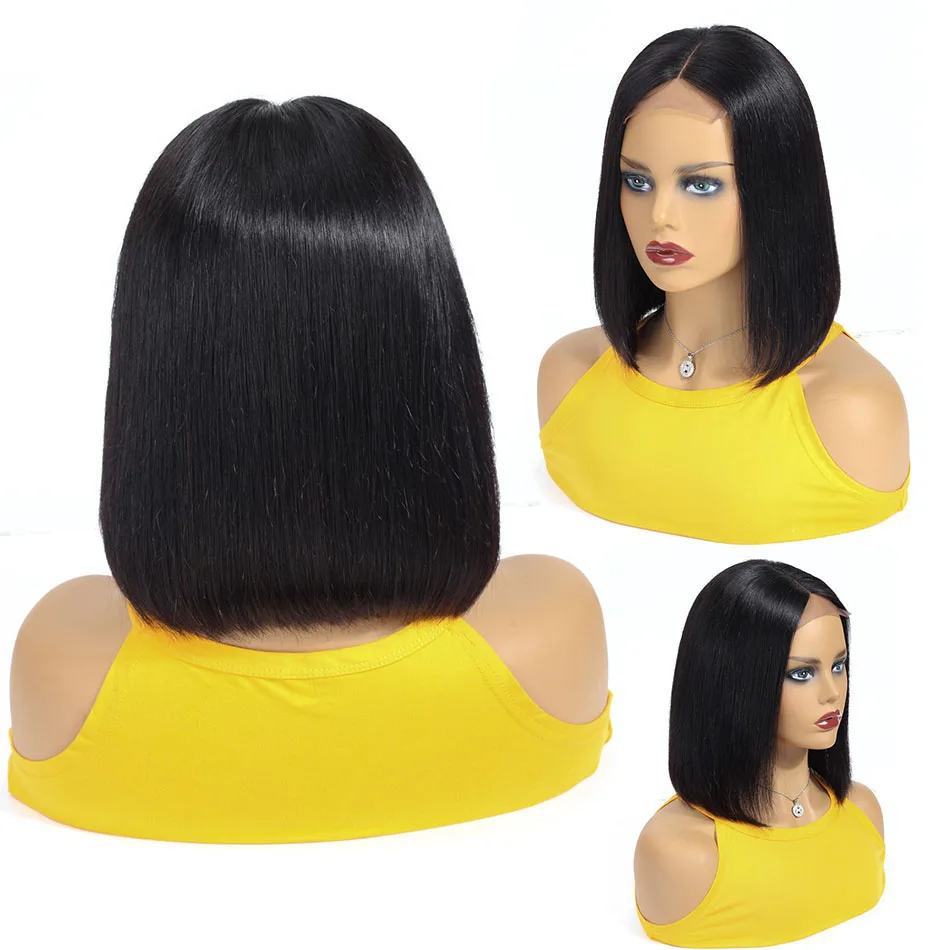 

Cheap Short Straight Bob Wig Vendor Wholesale Mink Peruvian Human Hair Swiss Lace Front Closure Wig For Black Women