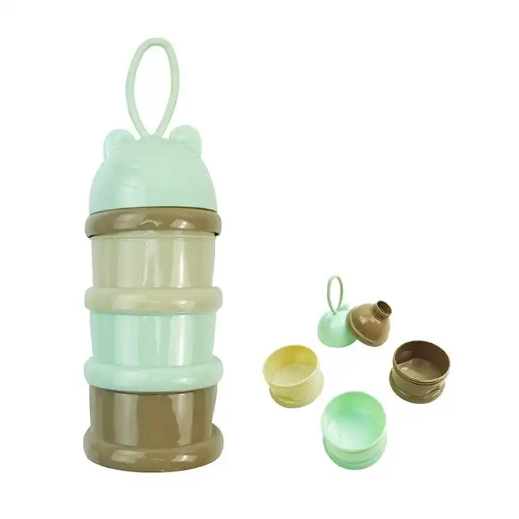 
Hot Sale Portable Plastic Baby Milk Bottle Three layers Food Container Powder Dispenser With Handle 