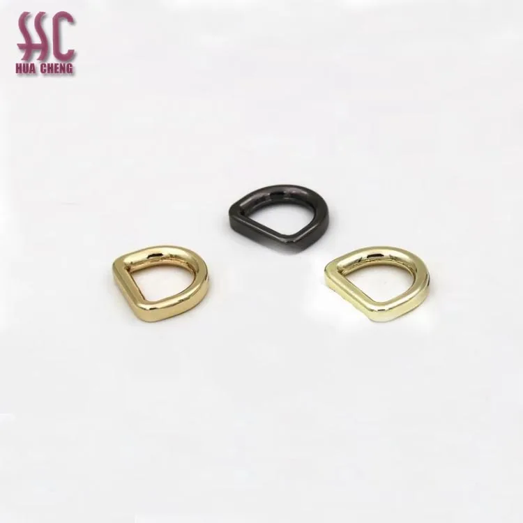 

10mm tiny small cast zinc alloy material gold color D ring for lady handbag hardware decoration buckle