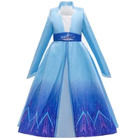 

Hot Selling Kids Sequins Long Sleeve Frock Girls Princess Elsa Frozen Dress With Cloak