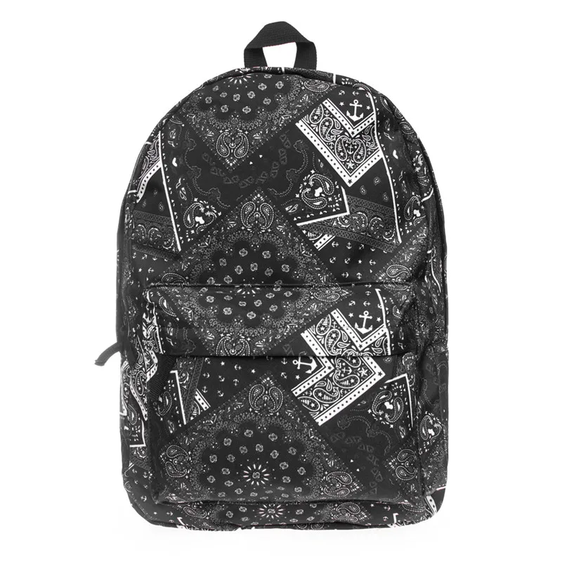 

travel bag unisex oxford fabric customized students backpack BANDANA CZARNA water-proof printing children school backpack