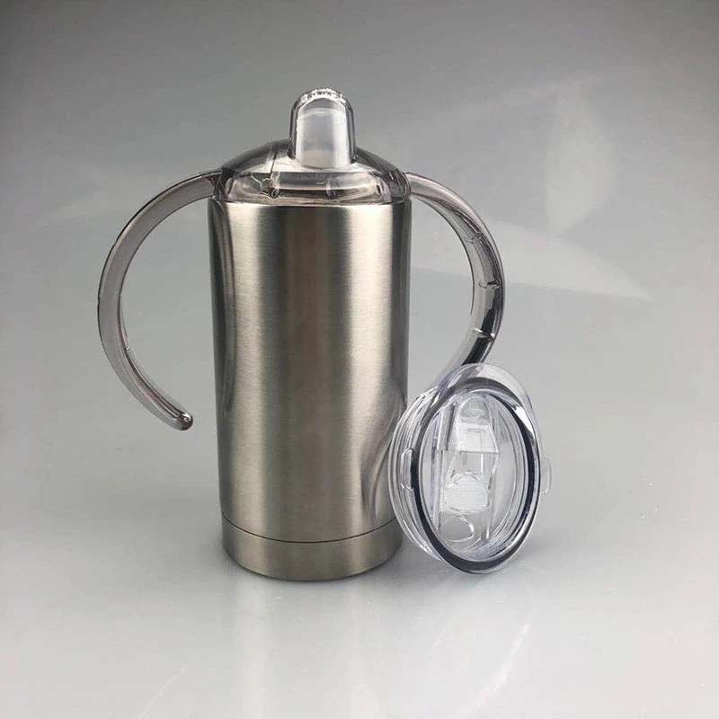 

12oz Warehouse in the US 2 lids sippy Lids stainless steel tumbler double Wall Vacuum insulated straight tumbler Sippy cups, Customized color
