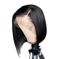 

13X4 straight Bob lace frontal wig 100% Brazilian human hair wigs virgin cuticle aligned hair Brazilian lace front wig