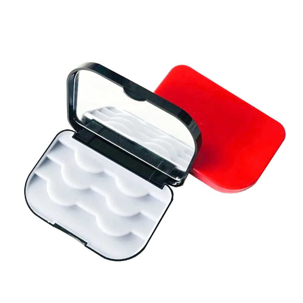 

New design mirror case wholesale bottom 3d Faux mink eyelash fluffy lashes custom luxury lash packaging box vendors, Black