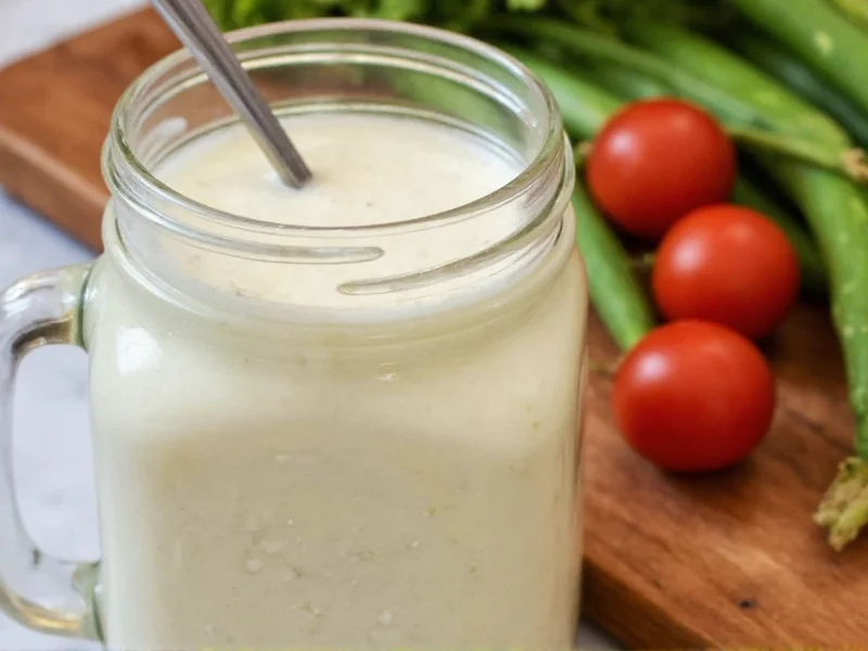 Homemade thousand island dressing in mason jar
