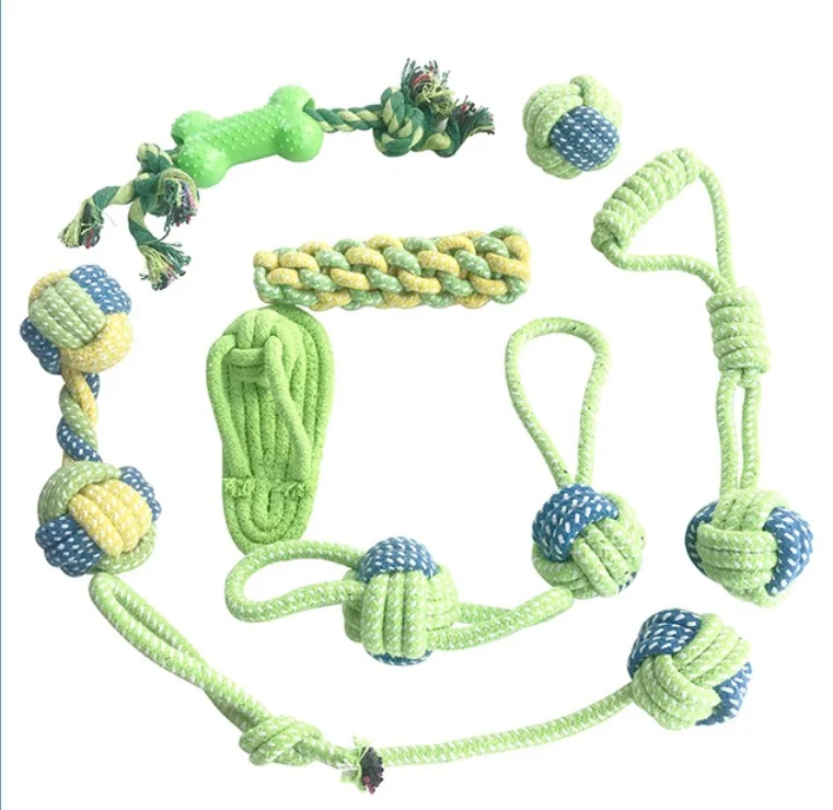 

Wholesale Manufacturer Cotton rope Knot Ball Chew Set Pet Dog Toys tooth cleaning aggressive chewer tug of war, Picture