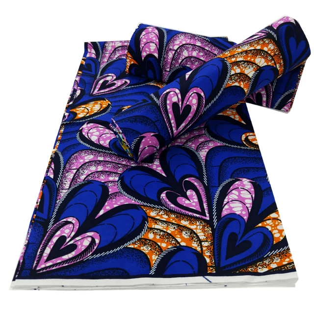 

Wholesale Veritable Real African Wax Prints Fabric Batik 100% Cotton Fabrics 6 Yards/pcs For Garment