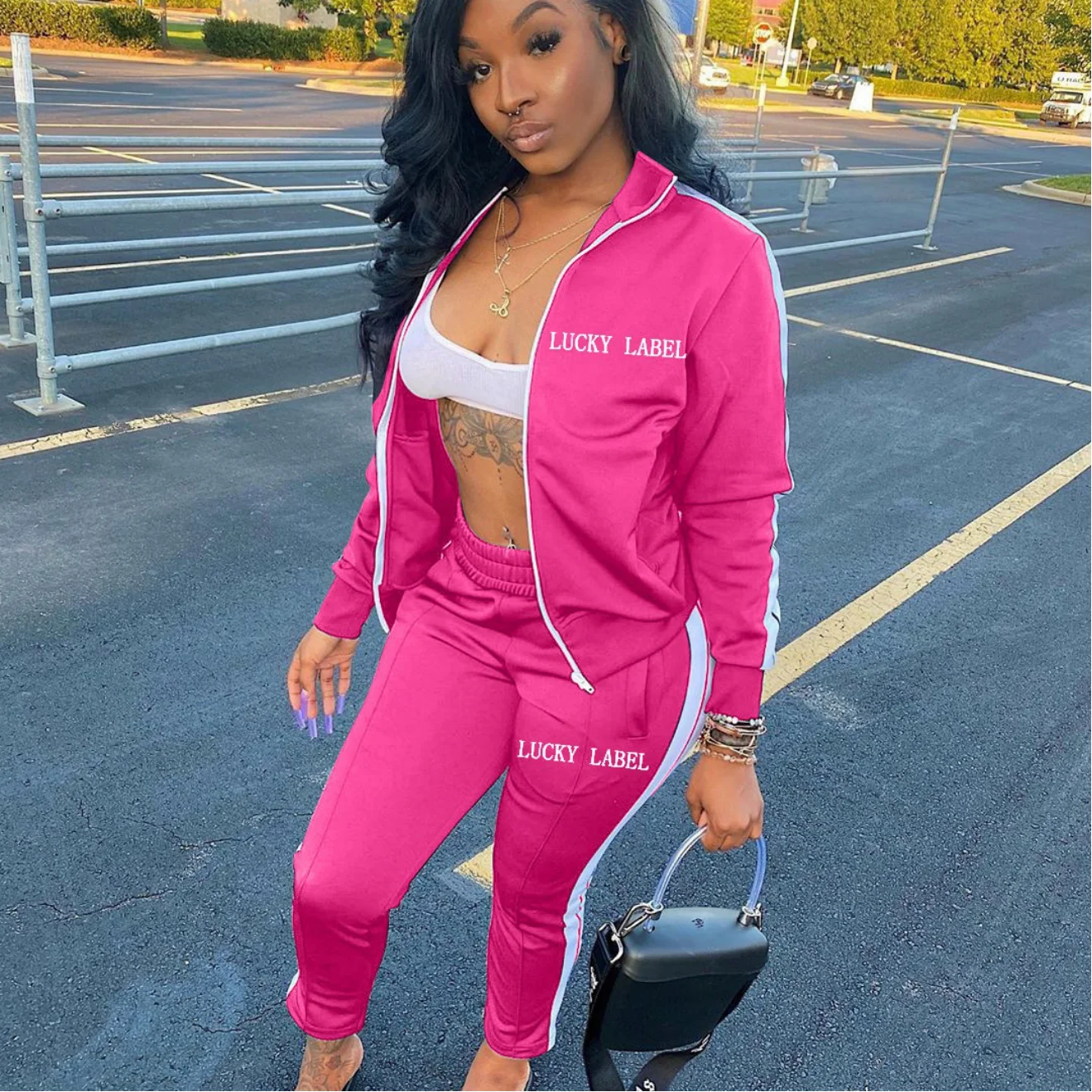 

s161a New arrival sport women two-piece set+Fashion selling letter embroidery zipper sport two-piece suit, 4 colors